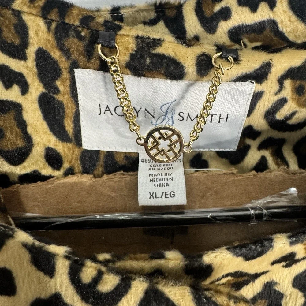 Vintage‎ Jaclyn Smith Leopard Print Woman's XL Swing Jacket NWT Deadstock 90's